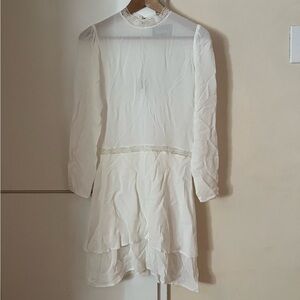 Reformation Sz 6 High Neck Semi-Sheer Mini Dress